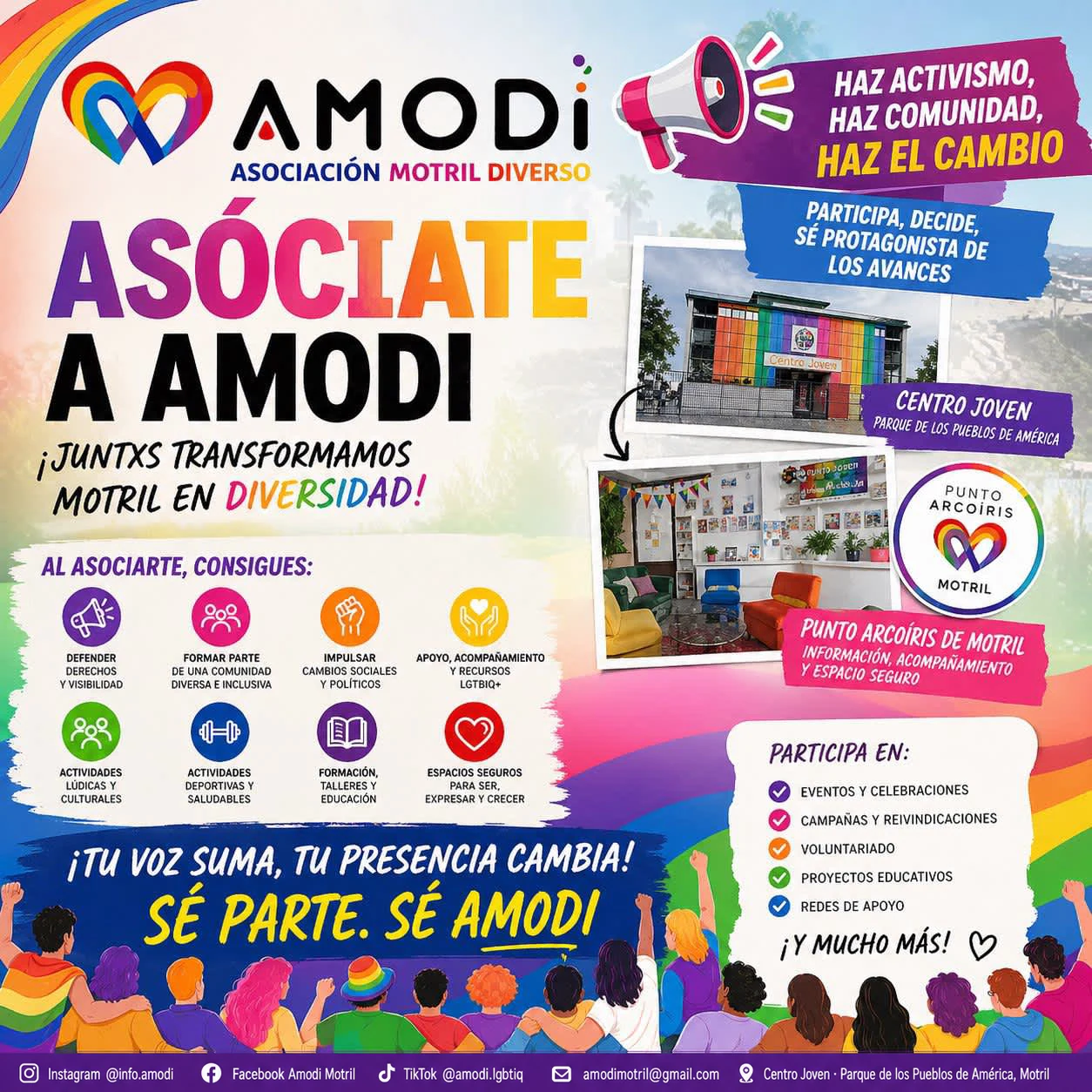Cartel informativo para asociarse a AMODI.
