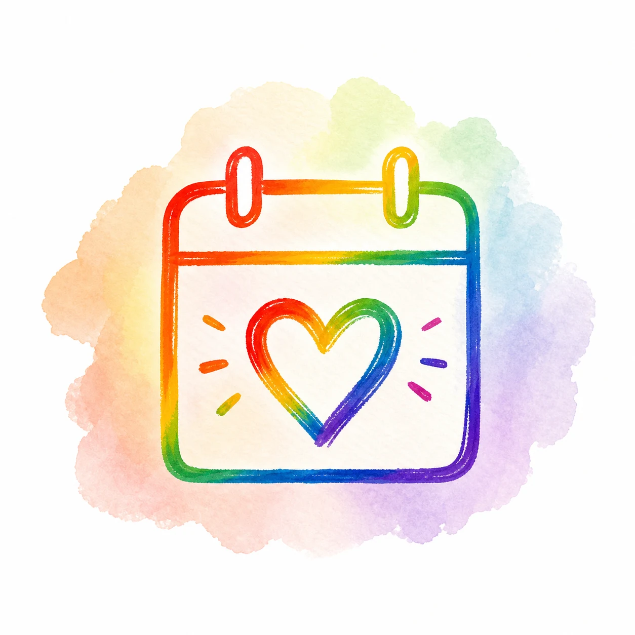 Ilustración de un calendario con un corazón.